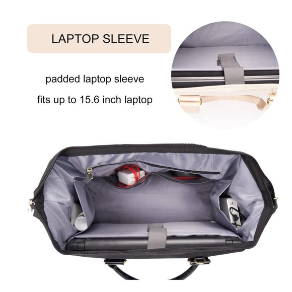 MINKARS Weekender Bag with Shoe Compartment, Personal Item 20 Inch, Black - Picture 2 of 10